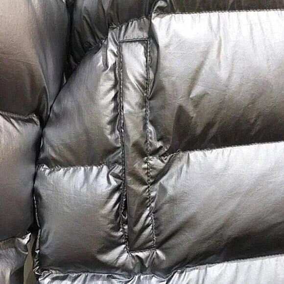 💥HOT ITEM!💥Dols Kill Oversized "Frosted" Metallic Silver Puffer in Silver - Picture 7 of 13